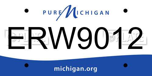ERW9012 Michigan License Plate