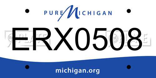 ERX0508 Michigan License Plate