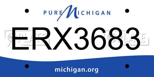 ERX3683 Michigan License Plate