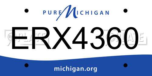 ERX4360 Michigan License Plate