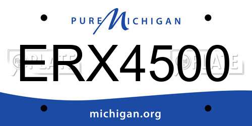 ERX4500 Michigan License Plate