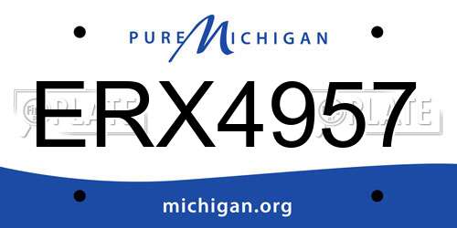 ERX4957 Michigan License Plate