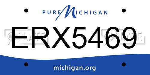 ERX5469 Michigan License Plate