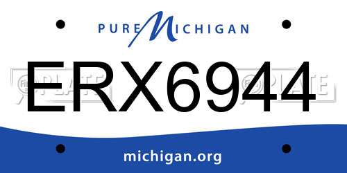 ERX6944 Michigan License Plate