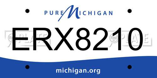 ERX8210 Michigan License Plate