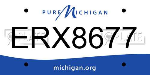 ERX8677 Michigan License Plate