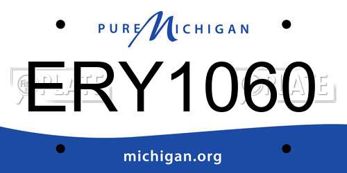 ERY1060 Michigan License Plate