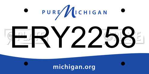 ERY2258 Michigan License Plate