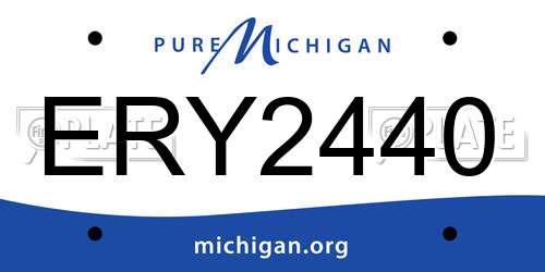 ERY2440 Michigan License Plate
