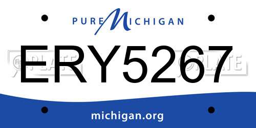 ERY5267 Michigan License Plate