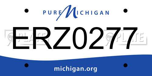 ERZ0277 Michigan License Plate