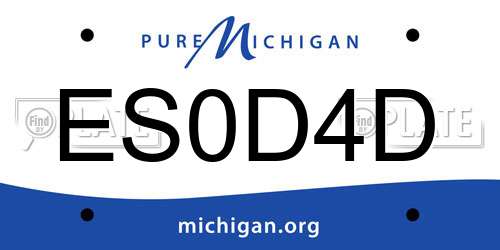 ES0D4D Michigan License Plate