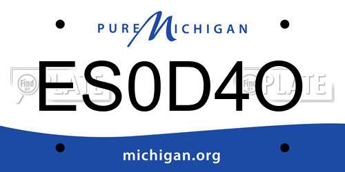 ES0D4O Michigan License Plate