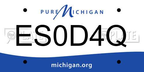 ES0D4Q Michigan License Plate