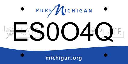 ES0O4Q Michigan License Plate