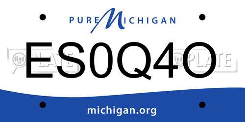ES0Q4O Michigan License Plate