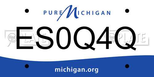 ES0Q4Q Michigan License Plate