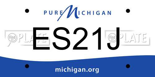 ES21J Michigan License Plate
