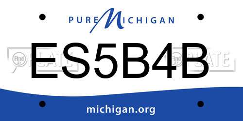 ES5B4B Michigan License Plate