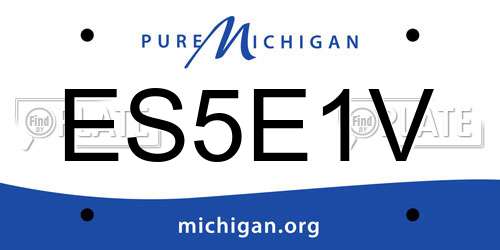 ES5E1V Michigan License Plate
