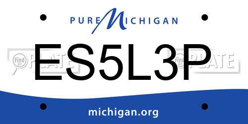 ES5L3P Michigan License Plate