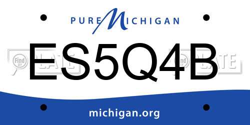 ES5Q4B Michigan License Plate