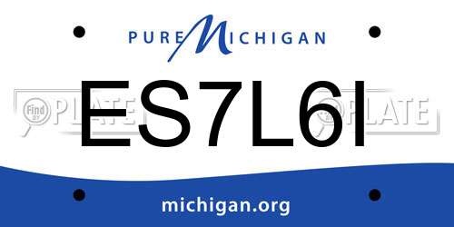 ES7L6I Michigan License Plate