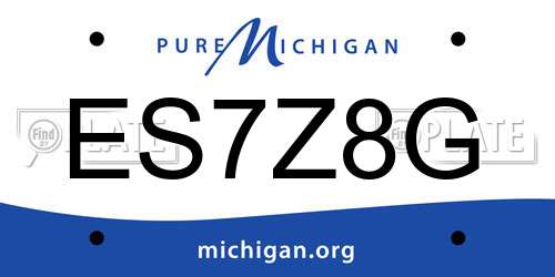 ES7Z8G Michigan License Plate
