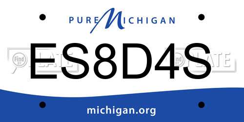 ES8D4S Michigan License Plate