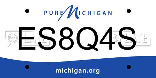 ES8Q4S Michigan License Plate