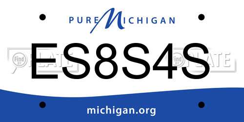 ES8S4S Michigan License Plate