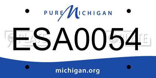 ESA0054 Michigan License Plate