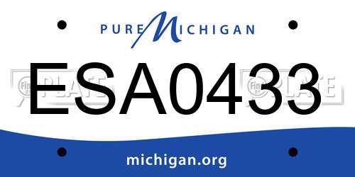 ESA0433 Michigan License Plate