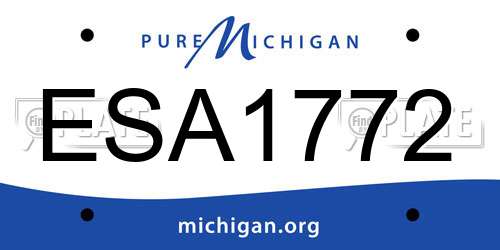 ESA1772 Michigan License Plate