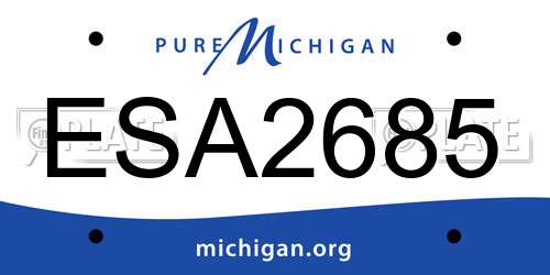 ESA2685 Michigan License Plate