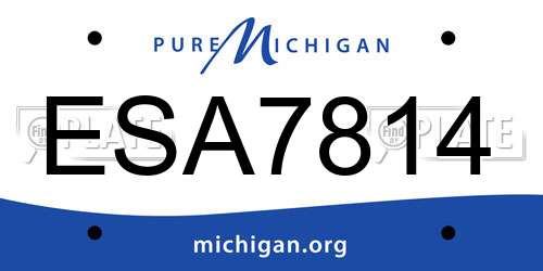 ESA7814 Michigan License Plate