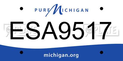ESA9517 Michigan License Plate