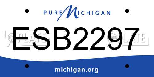 ESB2297 Michigan License Plate