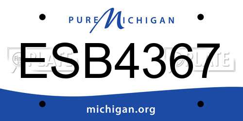 ESB4367 Michigan License Plate