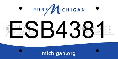 ESB4381 Michigan License Plate