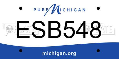 ESB548 Michigan License Plate