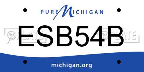 ESB54B Michigan License Plate