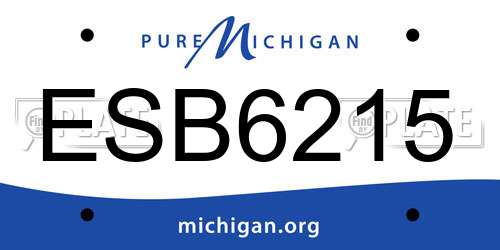 ESB6215 Michigan License Plate