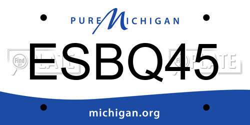 ESBQ45 Michigan License Plate
