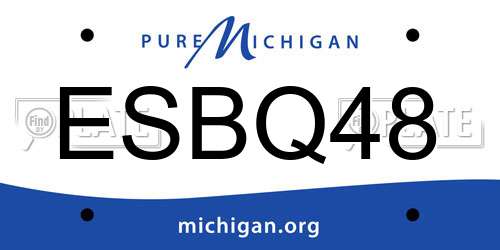 ESBQ48 Michigan License Plate