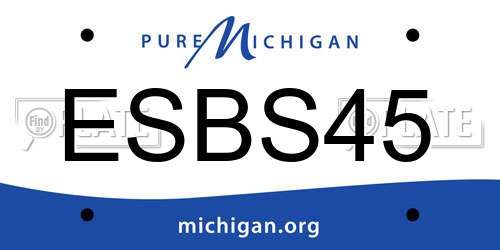 ESBS45 Michigan License Plate