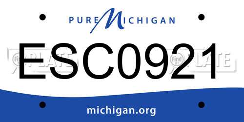 ESC0921 Michigan License Plate