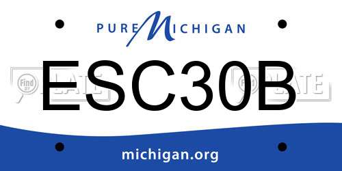 ESC30B Michigan License Plate