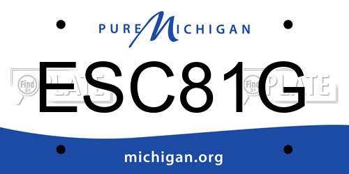ESC81G Michigan License Plate