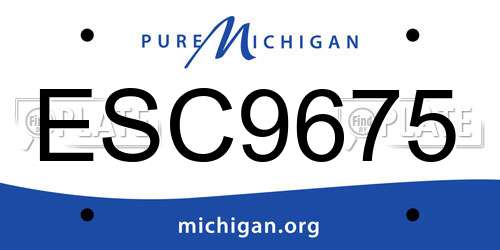 ESC9675 Michigan License Plate